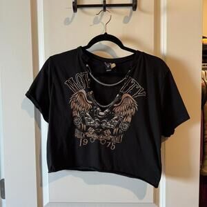 Windsor Black Crop Top with Silver Details